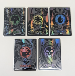 MTG Secret Lair x Marvel Spider-Man Mana Symbiote Raised Foil, 1 of Each Land - Image 1