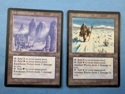 MTG Ice Age Ed., Adakar Wastes and Karplusan Forest! 1995 Vintage Magic! - Image 1