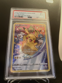 Pokemon TCG Pikachu SWSH020 Figure Collection Black Star Promo PSA 9 - Image 1