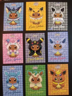 Pokemon Let's Go Eevee Database Peru Poncho Star HOLO Set Eeveelutions US Seller - Image 1