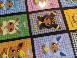 Pokemon Let's Go Eevee Database Peru Poncho Star HOLO Set Eeveelutions US Seller - Image 2