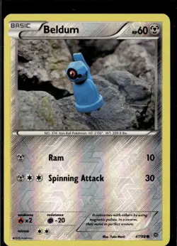 Pokemon Beldum 47/98 Ancient Origins Reverse Holo Common LP - Image 1