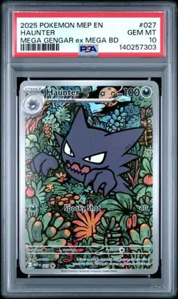 2025 POKEMON MEP EN-ME BLACK STAR PROMO #027 HAUNTER PSA 10 140257303 - Image 1