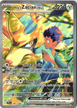 Hop's Zacian EX Sir 186/159 Journey Together Near Mint Condition Pokemon TCG - Image 1
