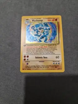 Pokemon TCG Machamp Holo 1st Edition Base Set #8/102 Mint/NM - Image 1
