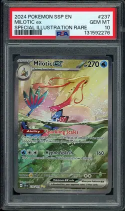2024 Pokemon Surging Sparks Milotic ex SIR #237 Special Illustration Rare PSA 10 - Image 1