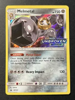 Melmetal SM181 Promo Unbroken Bonds Staff Holo Rare Pokemon TCG Card - Image 1
