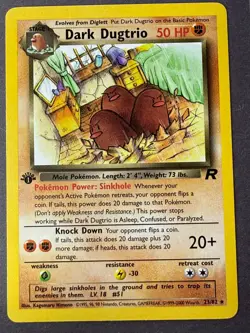 Dark Dugtrio 23/82 First Edition 2000 Pokemon TCG Stage 1 Rare Regular Finish - Image 1