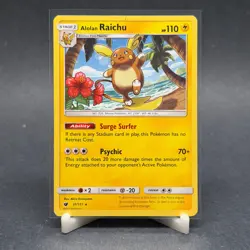 Pokemon SM CRIMSON INVASION ALOLAN RAICHU 31/111 RARE NON HOLO LP/EX - Image 1