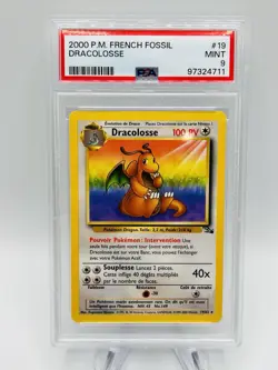PSA 9 Carte Pokemon Dracolosse 19/62 Fossile Wizards FR - Image 2