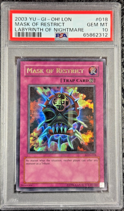 2003 YUGIOH! LON MASK OF RESTRICT LABRYINTH OF NIGHTMARE ULTRA RARE #018💎PSA 10 - Image 1