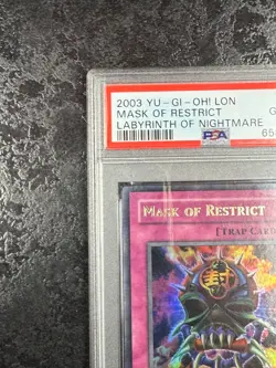 2003 YUGIOH! LON MASK OF RESTRICT LABRYINTH OF NIGHTMARE ULTRA RARE #018💎PSA 10 - Image 3