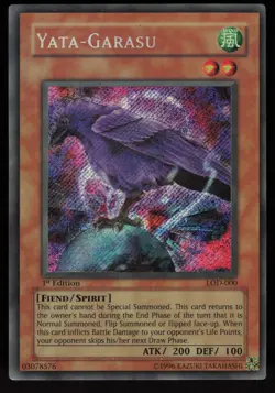 Yata-Garasu LOD-000 LOD Secret Rare Legacy of Darkness 1st Edition Yu-Gi-Oh - Image 1
