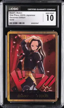 2025 ONE PIECE HEROINES ED JPN GOLD DON!! ROBIN CGC 10 GEM MINT - Image 1