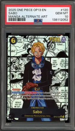 One Piece CCG Sabo Manga Alternate Art OP13-120 PSA 10 Gem Mint - Image 1