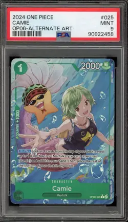 One Piece CCG Camie Alternate Art OP06-025 PSA 9 Mint - Image 1