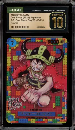 One Piece CCG Monkey.D.Luffy One Piece Day 2025 JPN Promo P-110 CGC 10 Pristine - Image 1