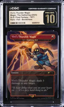 2025 MTG RARE FOIL BORDERLESS #1871 VIVI'S THUNDER MAGIC CGC 10 PRISTINE - Image 1