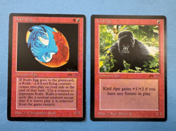 MTG Arabian Nights Edition, Rukh Egg and Kird Ape! 1993 Vintage Magic! - Image 1