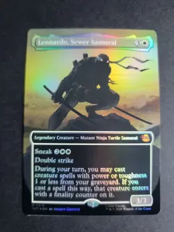Leonardo, Sewer Samurai (Borderless Foil) Mythic MTG Ninja Turtles - Image 1