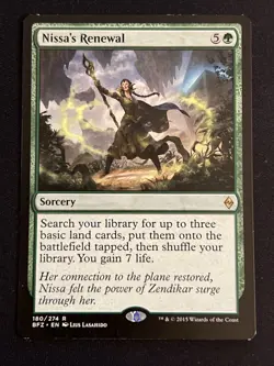 1x Nissa's Renewal (180) Battle for Zendikar LP MTG Magic The Gathering x1 MKE - Image 1