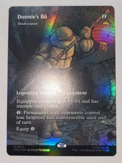 Donnie's Bo (Shadowspear) MTG TMNT 0017 Mythic Borderless Foil - Image 1