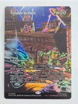 Trouble in Pairs MTG TMNT 0003 Mythic Borderless Foil - Image 1