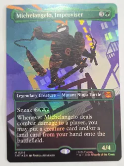 Michelangelo, Improviser MTG TMNT 0219 Mythic Borderless Foil - Image 2