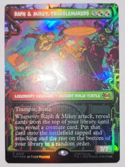 Raph & Mikey, Troublemakers MTG TMNT 0250 Rare Showcase Foil - Image 1