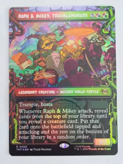 Raph & Mikey, Troublemakers MTG TMNT 0250 Rare Showcase Foil - Image 2
