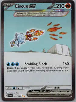 Pokemon TCG Eiscue ex 222/197 SV03: Obsidian Flames Holo SIR Near Mint NM - Image 1