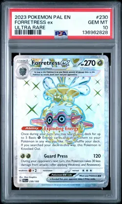2023 POKEMON PAL EN-PALDEA EVOLVED ULTRA RARE #230 FORRETRESS EX PSA 10 - Image 1