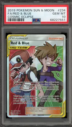 Pokemon Red & Blue Cosmic Eclipse Full Art #234 PSA 10 Gem Mint - Image 1