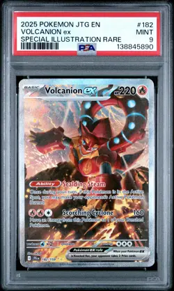 2025 POKEMON JOURNEY TOGETHER SPECIAL ILLUSTRATION RARE VOLCANION EX PSA 9 - Image 1