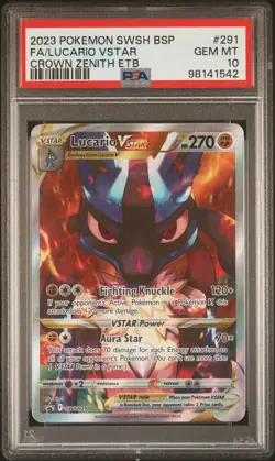 2023 POKEMON SWSH CROWN ZENITH ELITE TRAINER BOX FULL ART/LUCARIO VSTAR PSA 10 - Image 1