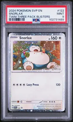 2024 POKEMON SVP EN-SV BLACK STAR PROMO #122 SNORLAX PSA 9 - Image 1