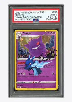 Pokemon PSA 9 AUTO 10 Gengar Promo Shibuzoh 2020 SWSH052 English - Image 1
