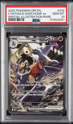 2025 POKEMON DRI EN-DESTINED RIVALS #232 CYNTHIA'S GARCHOMP EX PSA 10 - Image 1