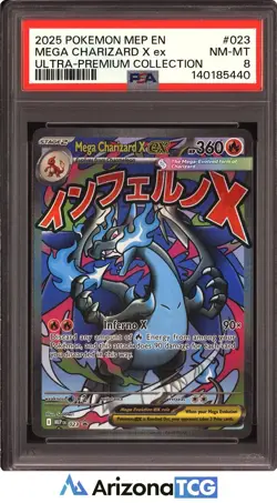 Pokemon 2025 Mega Charizard X ex 023 Ultra-Premium Collection PSA 8 - Image 1