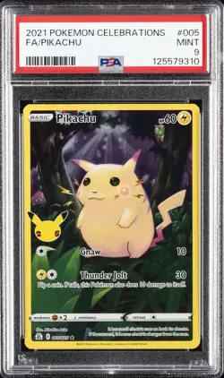 2021 POKEMON CELEBRATIONS #005 FULL ART/PIKACHU PSA 9 - Image 1