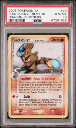 2006 POKEMON EX DRAGON FRONTIERS #29 ELECTABUZZ-REVERSE FOIL PSA 10 - Image 1
