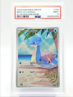 MISTY'S LAPRAS 2025 POKEMON DESTINED ILLUSTRATION RARE 194/182 PSA 9 Q1215 - Image 1