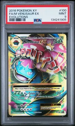 2016 POKEMON XY EVOLUTIONS #100 FULL ART/M VENUSAUR EX PSA 9 - Image 1