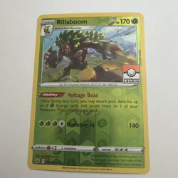 Rillaboom Sword & Shield Pokemon League Promo Stamped 014/202 Reverse Holo - Image 1