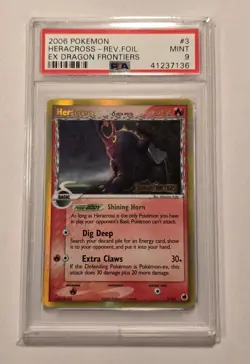 2006 Pokemon Ex Dragon Frontiers Heracross Reverse Foil Stamped #3 PSA 9 - Image 1