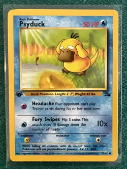 Pokemon Psyduck Fossil 1st First Edition 53/62 NM Near Mint - Image 1