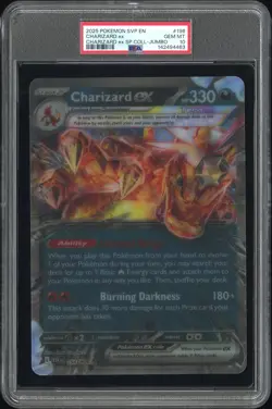 2025 POKEMON SVP EN-SV BLACK STAR PROMO #196 CHARIZARD EX PSA 10 - Image 1