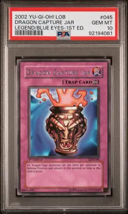Dragon Capture Jar LOB-045 Rare 1st Edition Yugioh PSA 10 *081 - Image 1