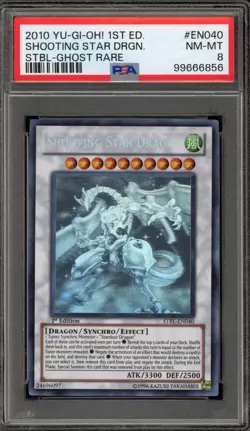 Yu-Gi-Oh! Shooting Star Dragon 1st Edition Ghost Rare STBL-EN040 PSA 8 - Image 1