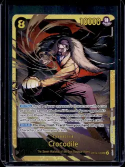 2026 One Piece Azure Sea's Seven Crocodile Secret Rare Manga Art #OP14-120 - Image 1